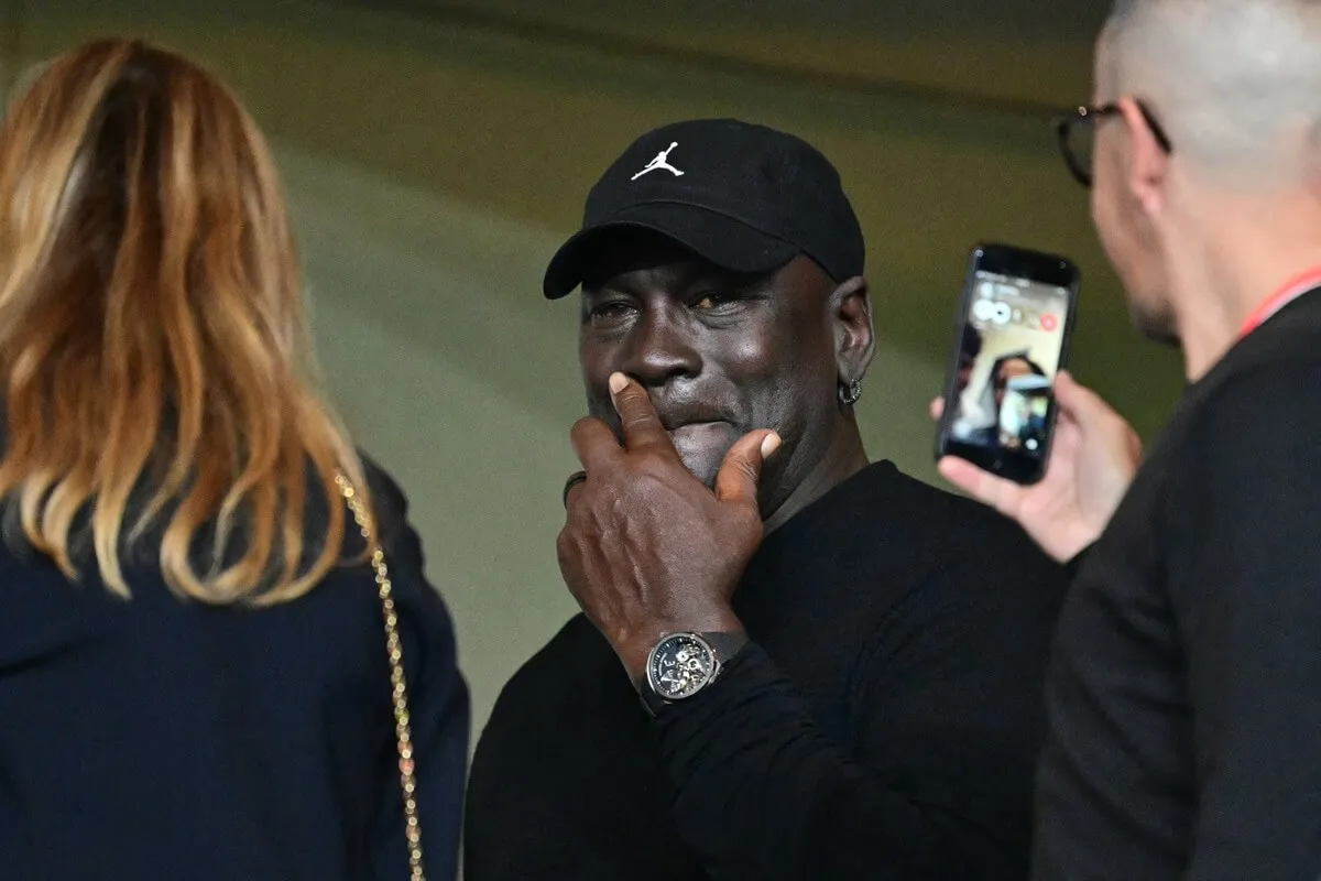 Michael Jordan attends the UEFA Champions League 1st round day 1 football match between AS Monaco and FC Barcelona