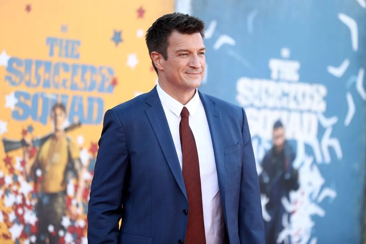 Nathan Fillion posing at 'The Suicide Squad' premiere.