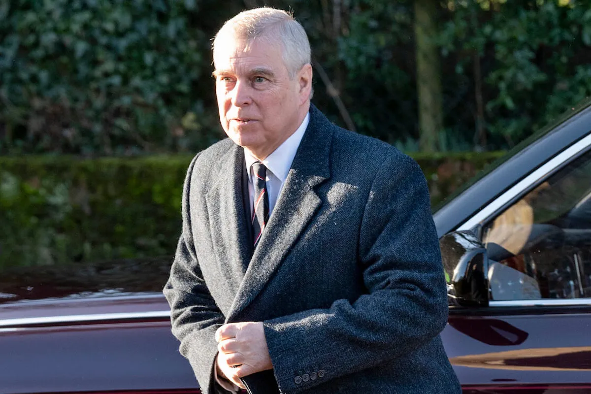 Prince Andrew, whose plan to stay at the Royal Lodge is to outlive King Charles III, wears a coat.