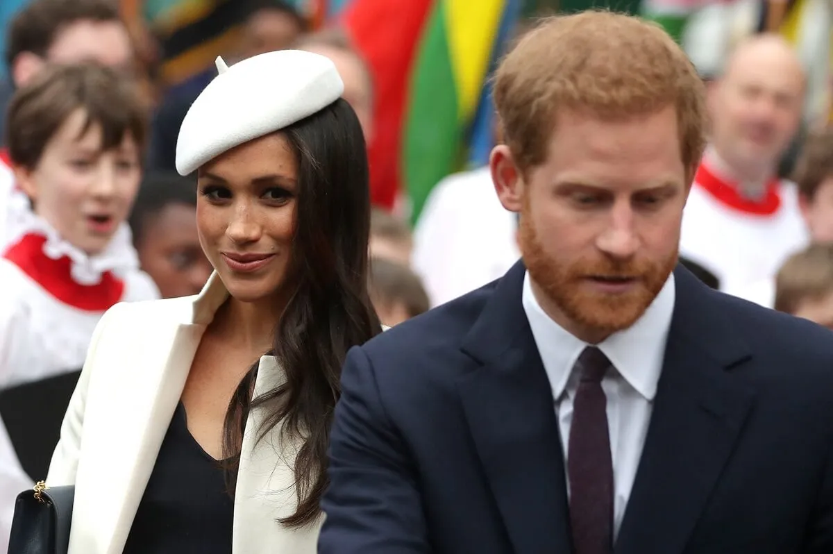 Prince Harry and Meghan Markle after Meghan Markle leave after attending a Commonwealth Day Service at Westminster Abbey