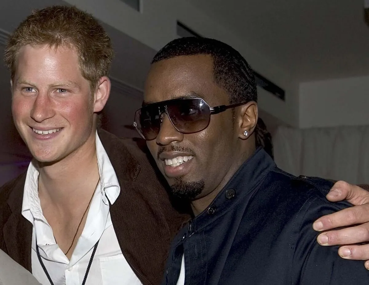 Prince Harry and Sean 'Diddy' Combs at the Concert for Diana afterparty at Wembley Stadium