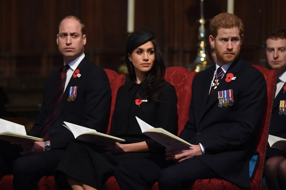 Prince William, Meghan Markle, and Prince Harry attend an Anzac Day service at Westminster Abbey