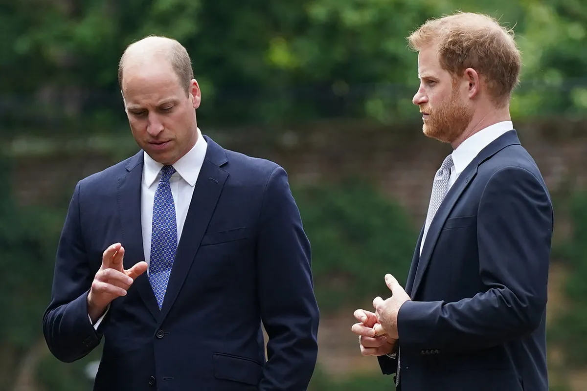 Prince William and Prince Harry attend the unveiling of the statue of their mother, Princess Diana, in the Sunken Garden at Kensington Palace