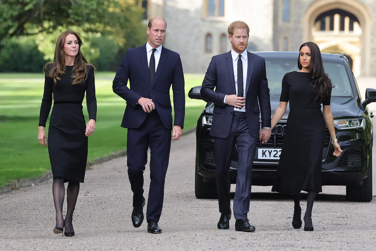 Prince William and Prince Harry, who have an 'issue' at solo public appearances without their wives, with Kate Middleton and Meghan Markle