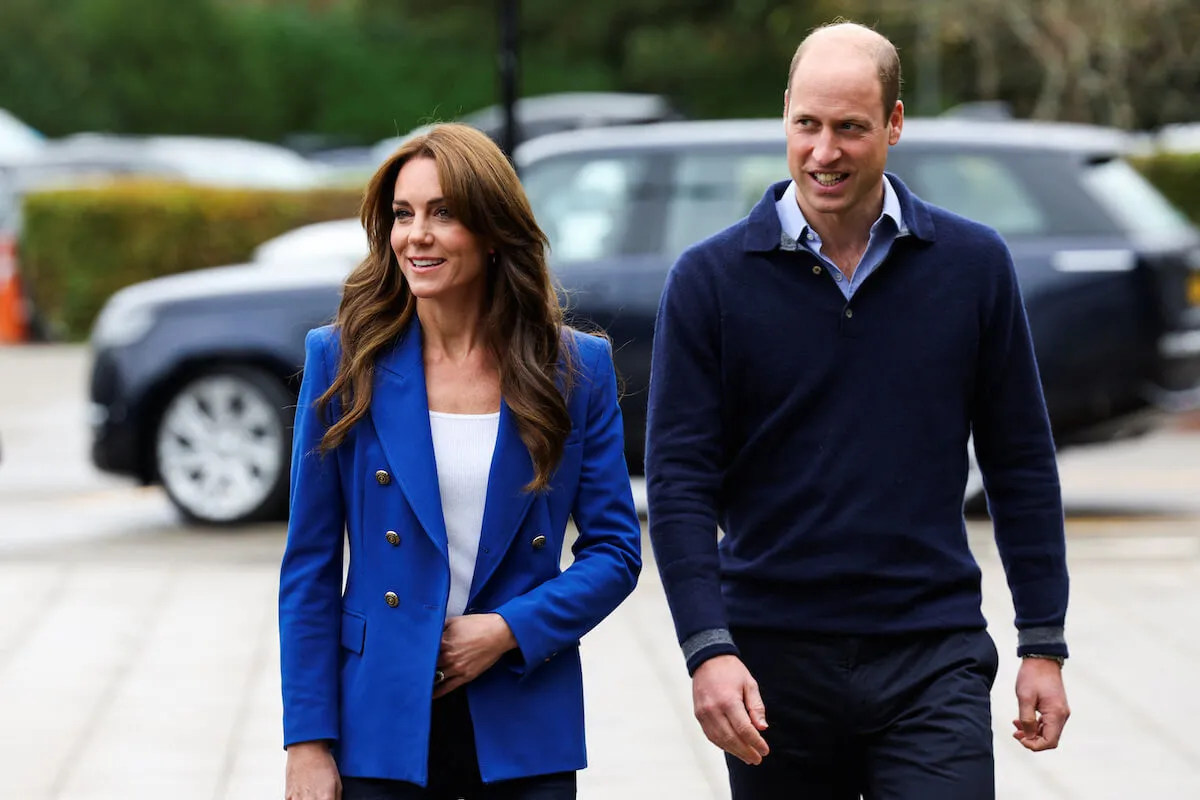 Prince William, who doesn't like to play cards with the Middleton family, walks with Kate Middleton