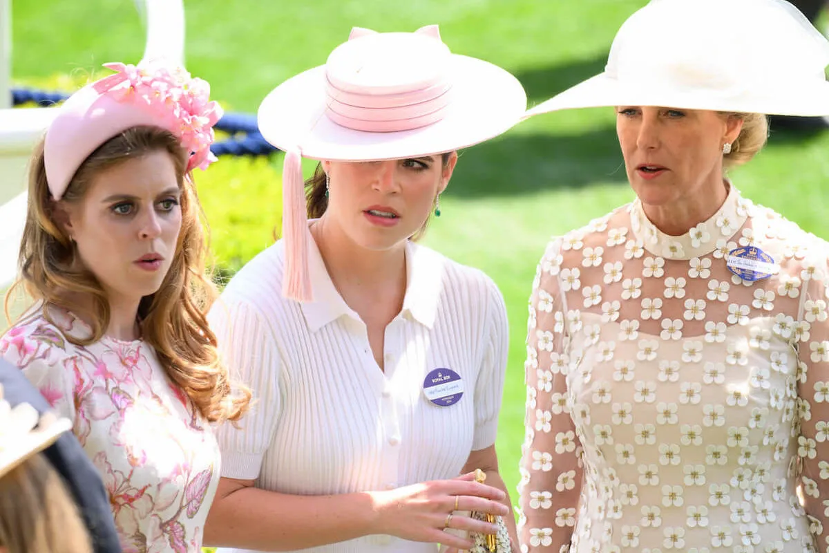 Princess Beatrice and Princess Eugenie, who Prince William and Kate Middleton 'worry' may form an 'alliance' with Prince Harry and Meghan Markle, and Sophie, Duchess of Edinburgh