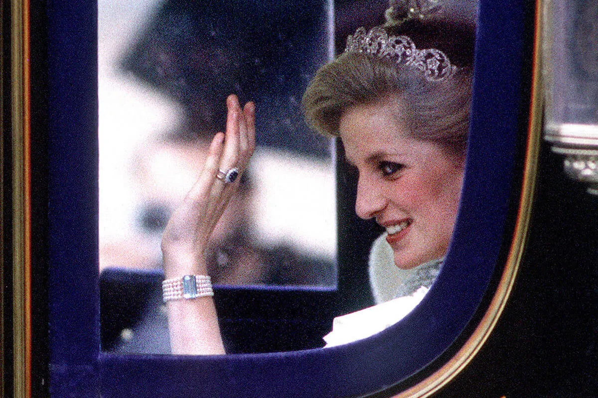 Princess Diana, whose updo at the 1984 parliament opening upset Queen Elizabeth, waves