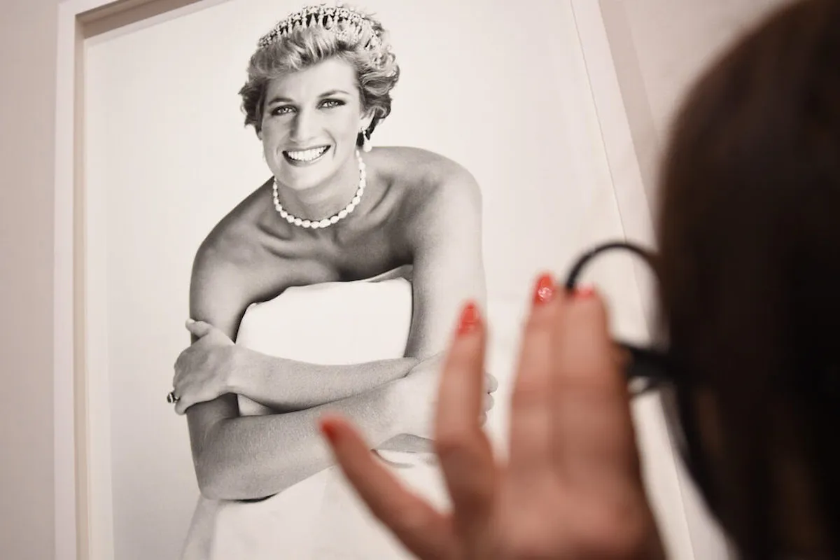 Princess Diana with short hair in a British Vogue photo. 