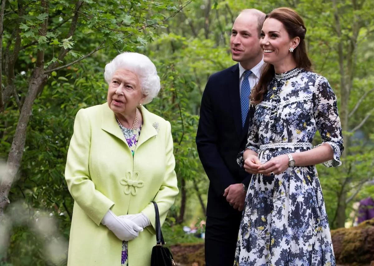 Queen Elizabeth II with Prince William and Kate Middleton