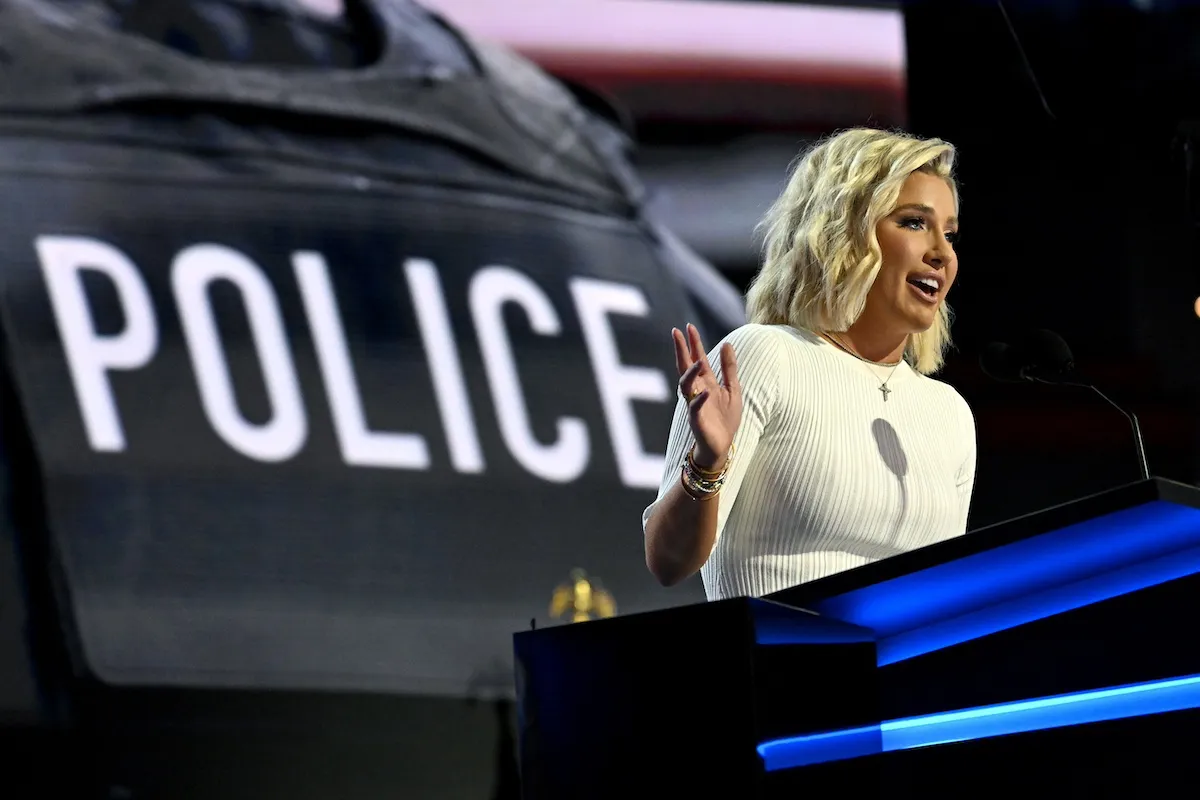 Former 'Chrisley Knows Best' star Savannah Chrisley speaks on stage at the 2024 Republican National Convention