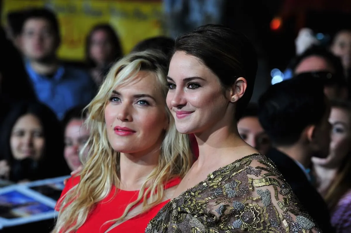 Kate Winslet and Shailene Woodley arrive at the premiere of Summit Entertainment's "Divergent" at the Regency Bruin Theatre on March 18, 2014.