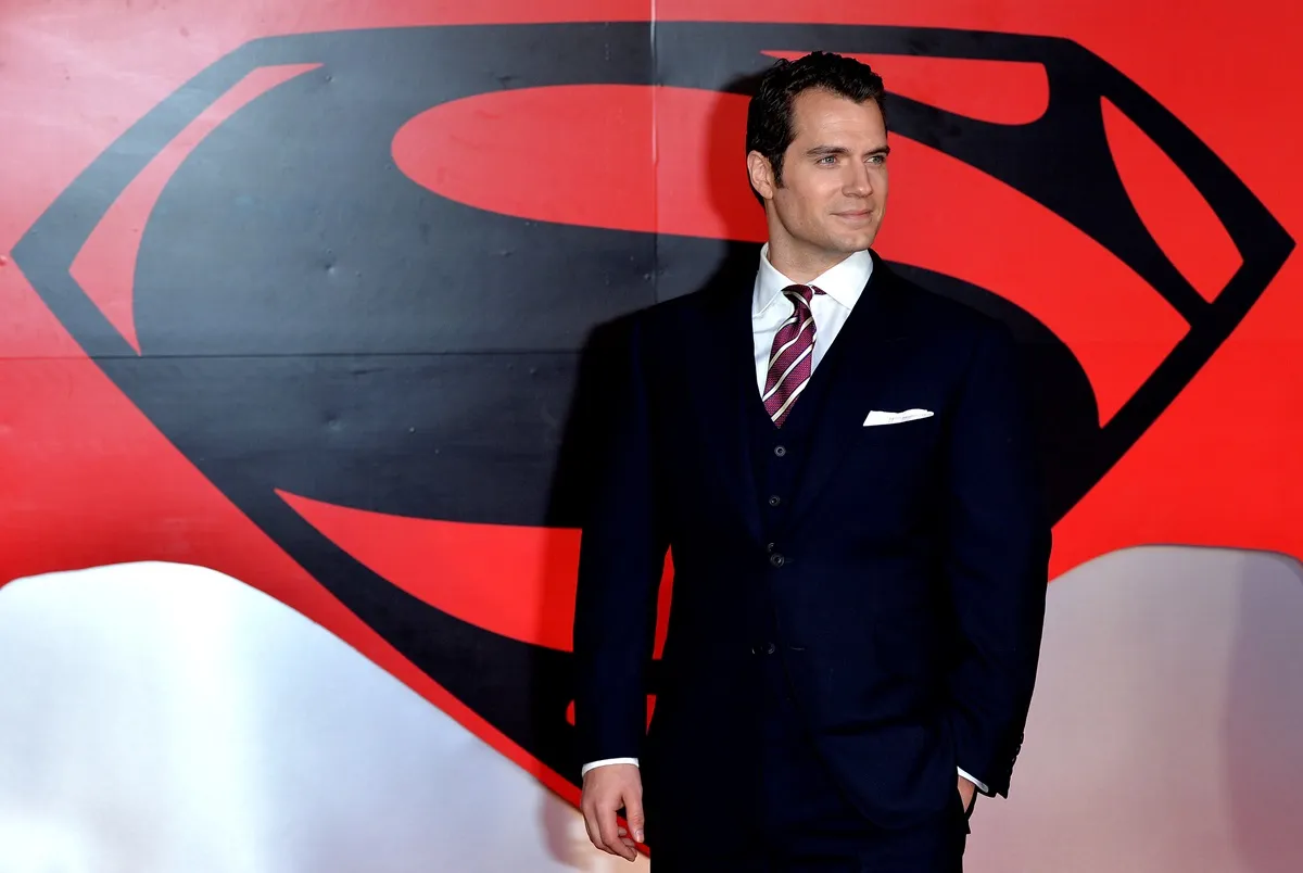 Henry Cavill posing at the premiere of 'Batman v Superman: Dawn of Justice'.