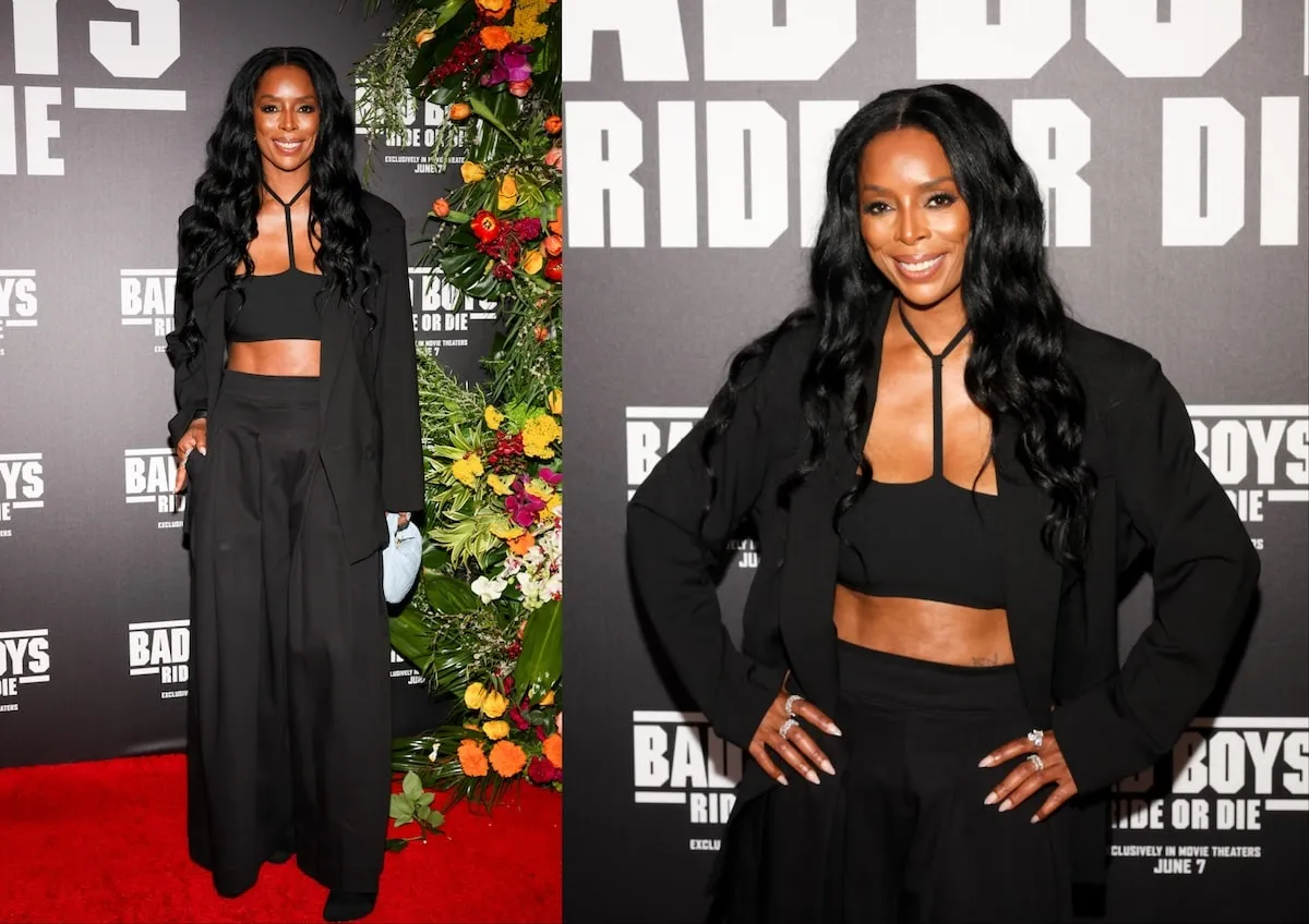 Wearing a black tank top and black pants, Tasha Smith attends the VIP screening of Columbia Pictures' "Bad Boys: Ride or Die"