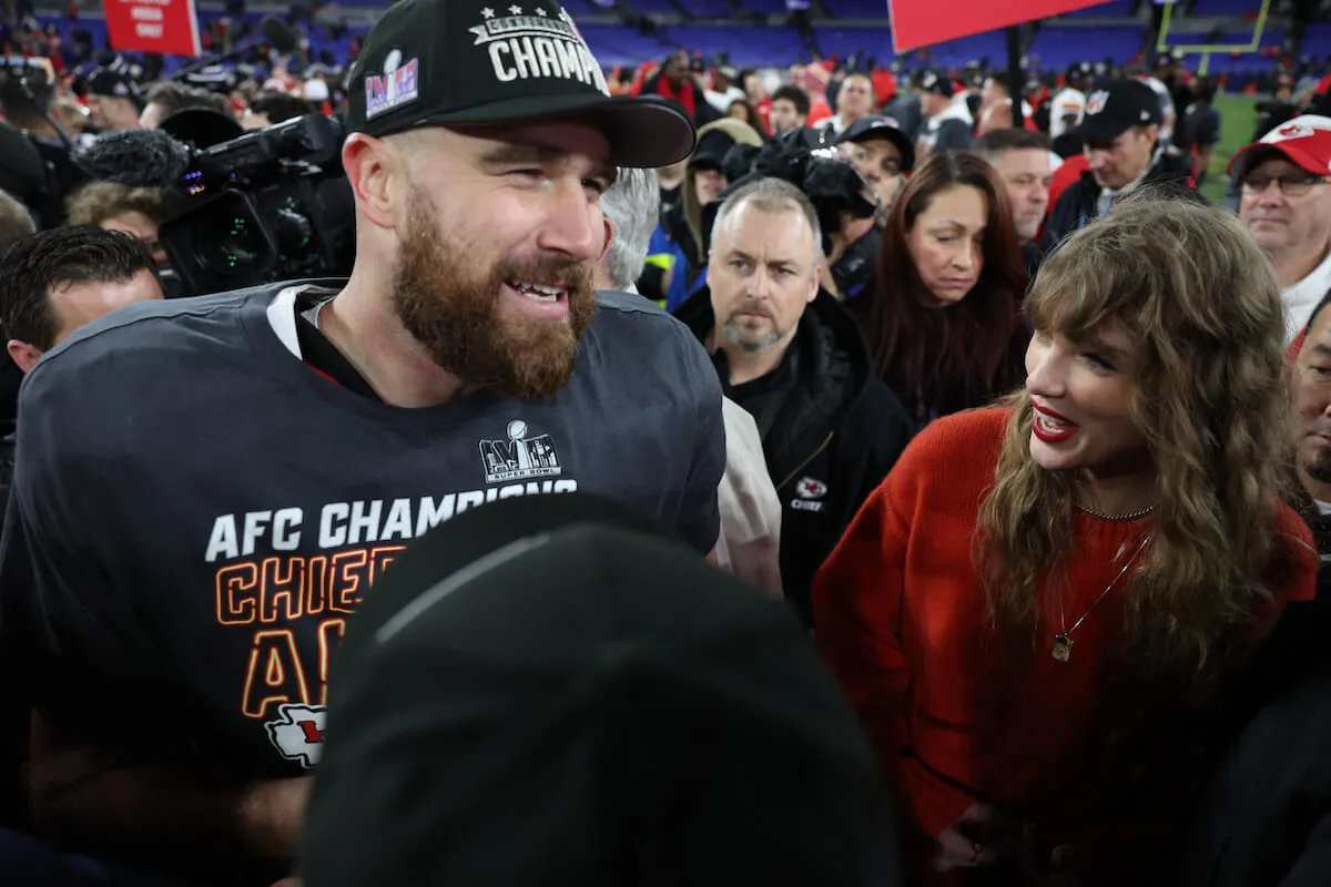 Travis Kelce and Taylor Swift, who have things in common, according to Donna Kelce, following a Kansas City Chiefs win.