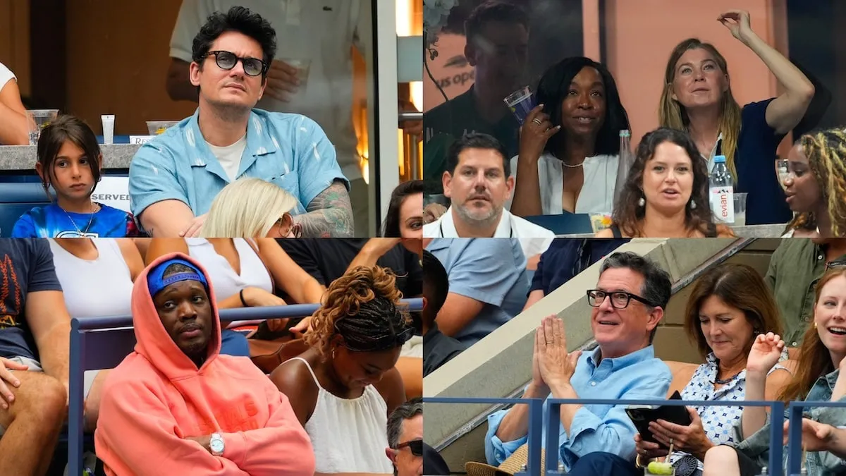 A collage of photos of celebrities attending the 2024 U.S. Open