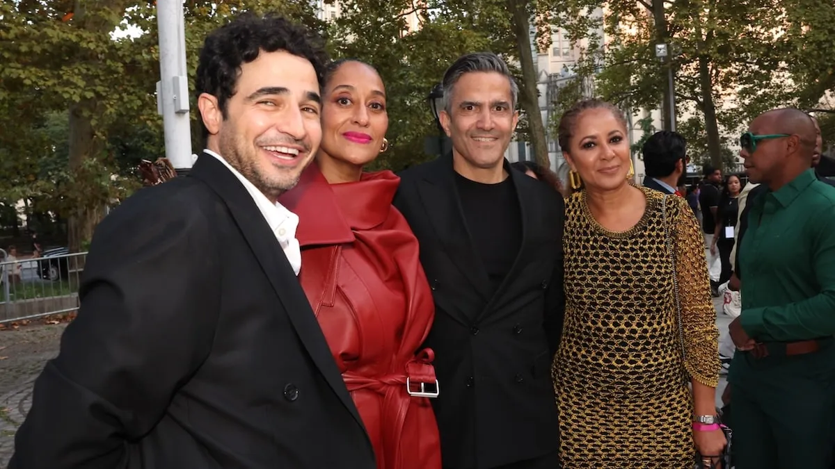 Tracee Ellis Ross, Zac Posen, Brandice Daniel, Mark Breitbard, and Christiane Pendarvis smile together while taking a photo at the Fashion Show & Style Awards