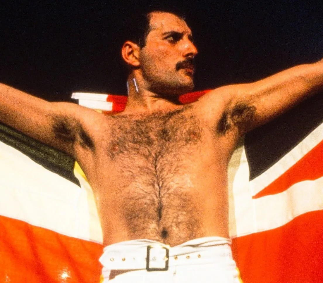 Queen's Freddie Mercury with a Union Jack