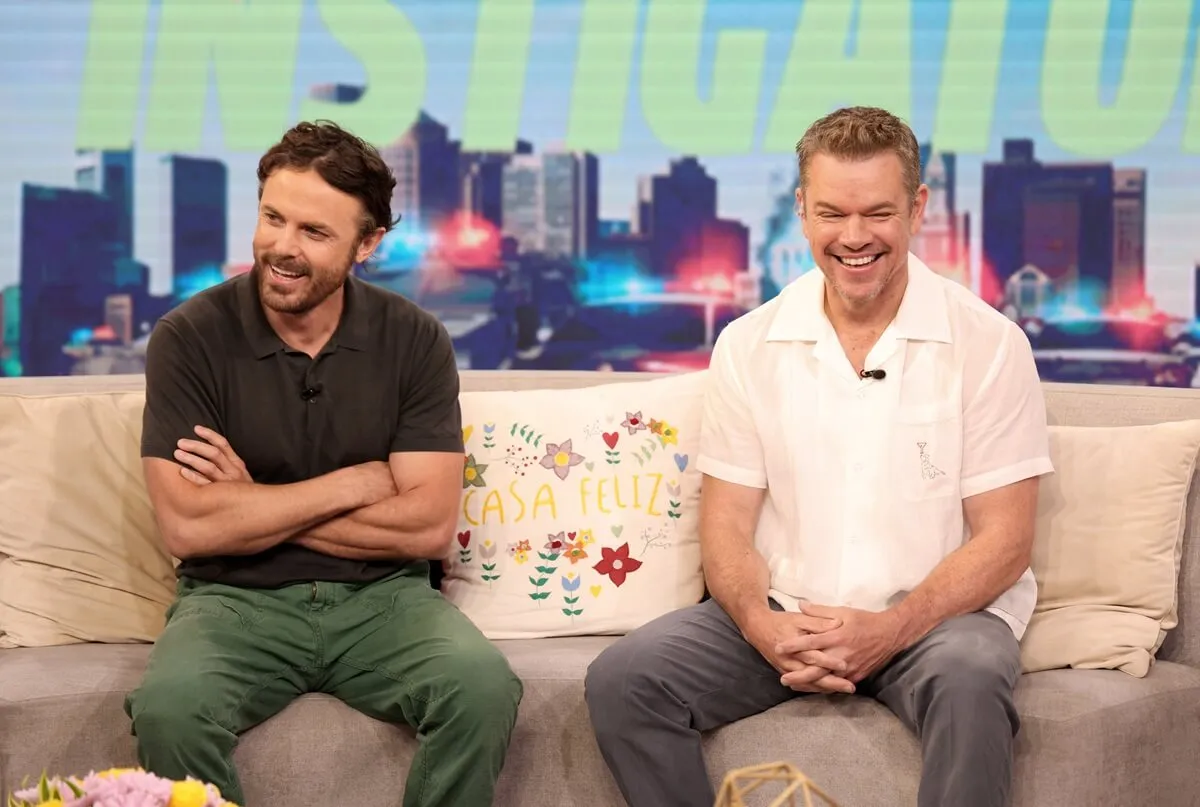 Casey Affleck and Matt Damon are seen visiting "Despierta America" to promote the Apple TV movie "The Instigators"