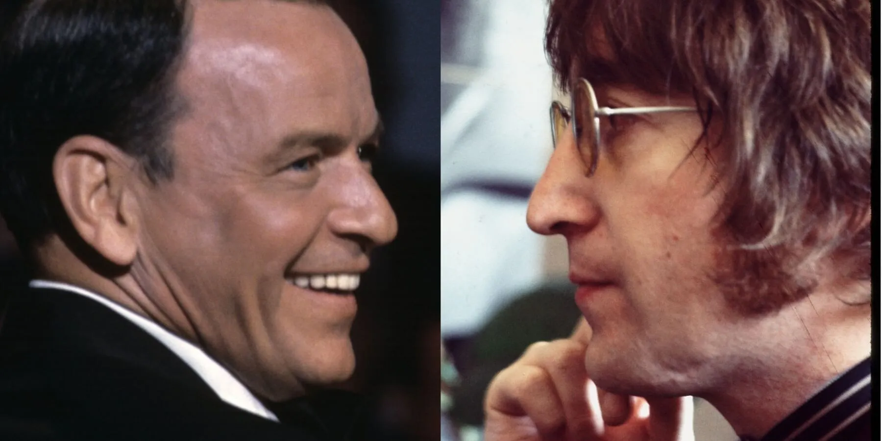 Frank Sinatra and John Lennon in side-by-side images