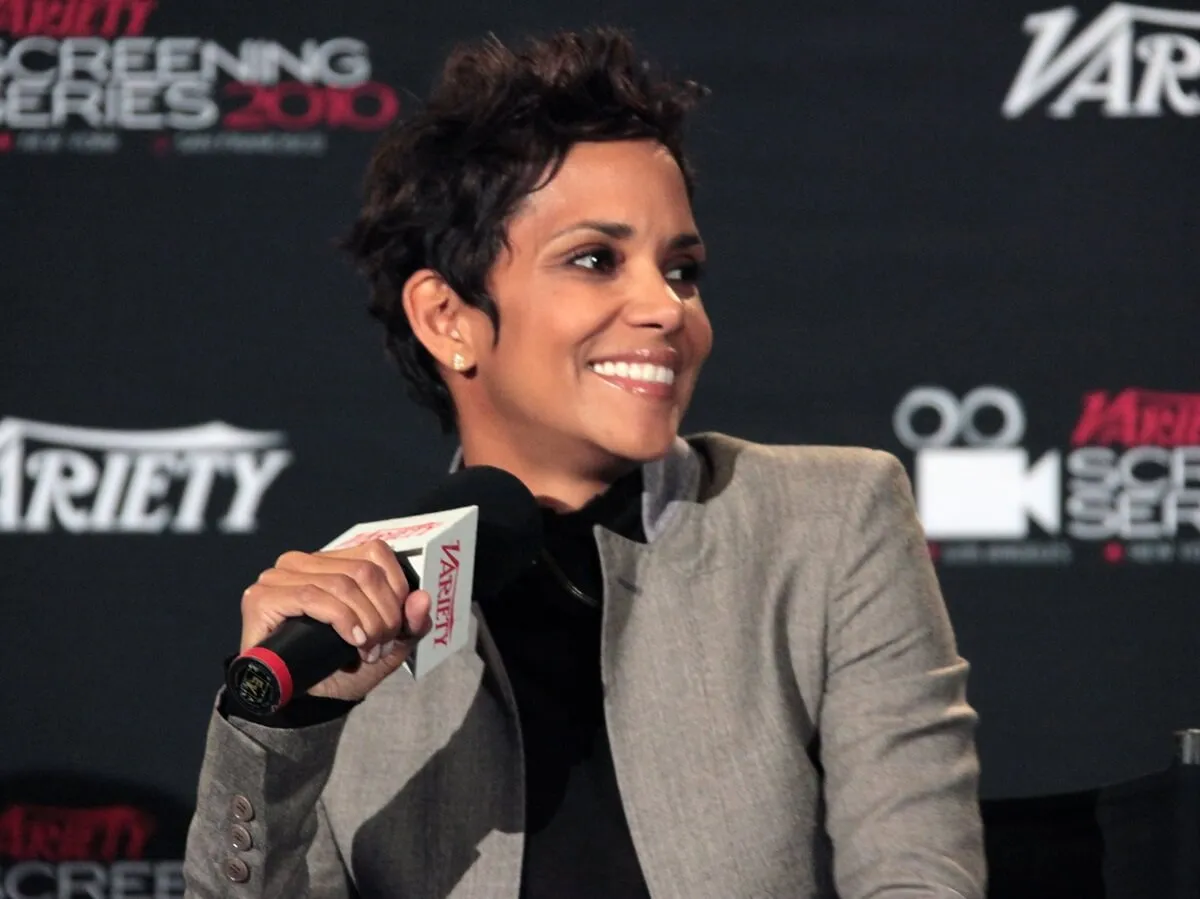 Halle Berry attends Variety's Los Angeles screening series presentation of "Frankie and Alice" in a grey suit