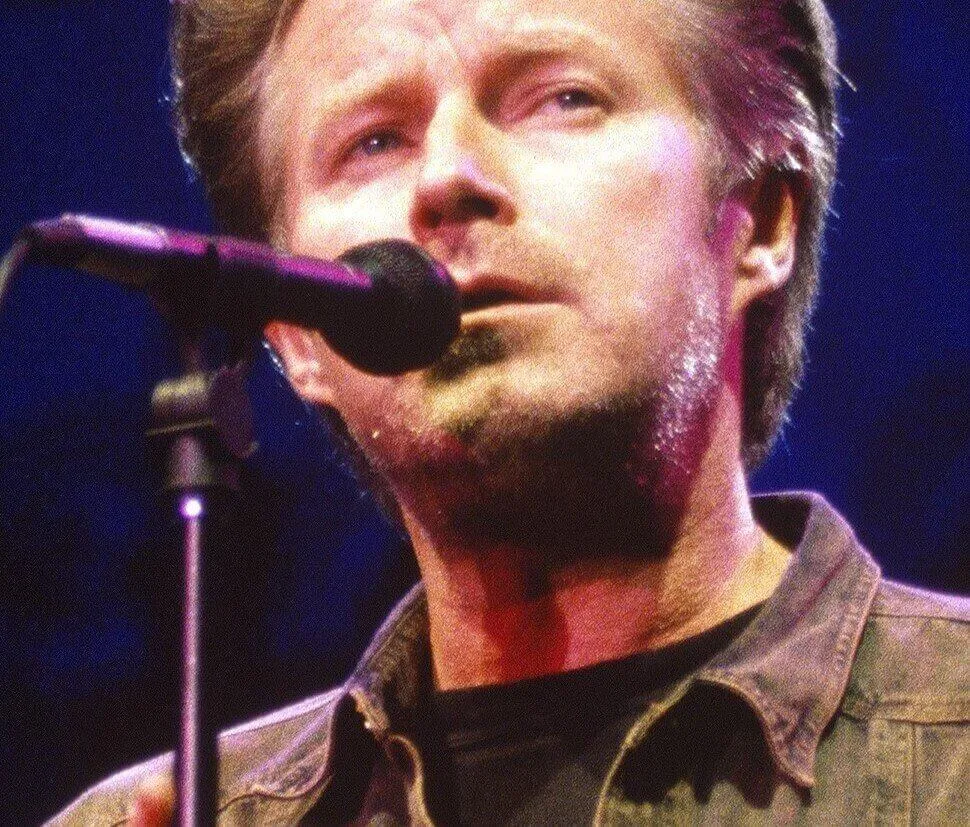 The Eagles' Don Henley with a microphone