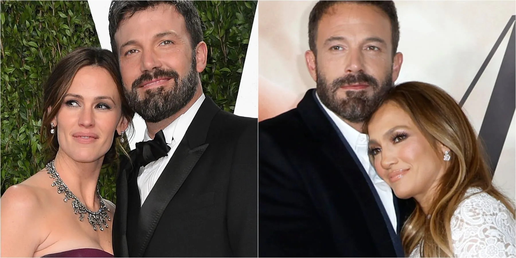 Jennifer Garner, Ben Affleck, and Jennifer Lopez in a composite photograph.