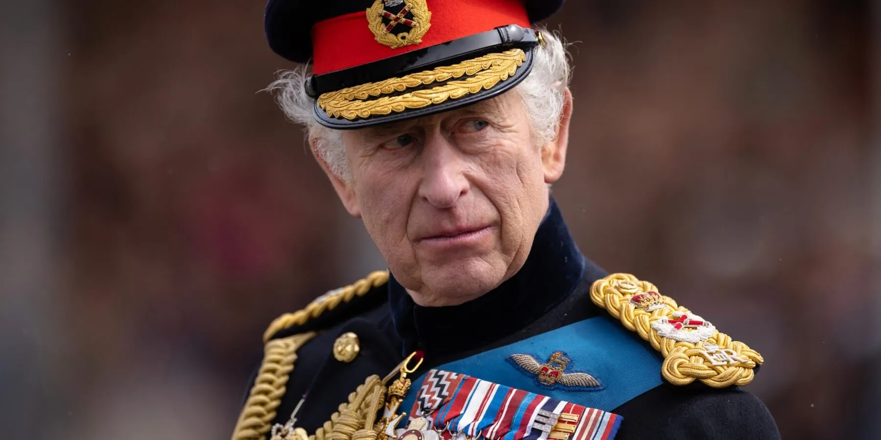 King Charles photographed in 2023 wearing a military uniform