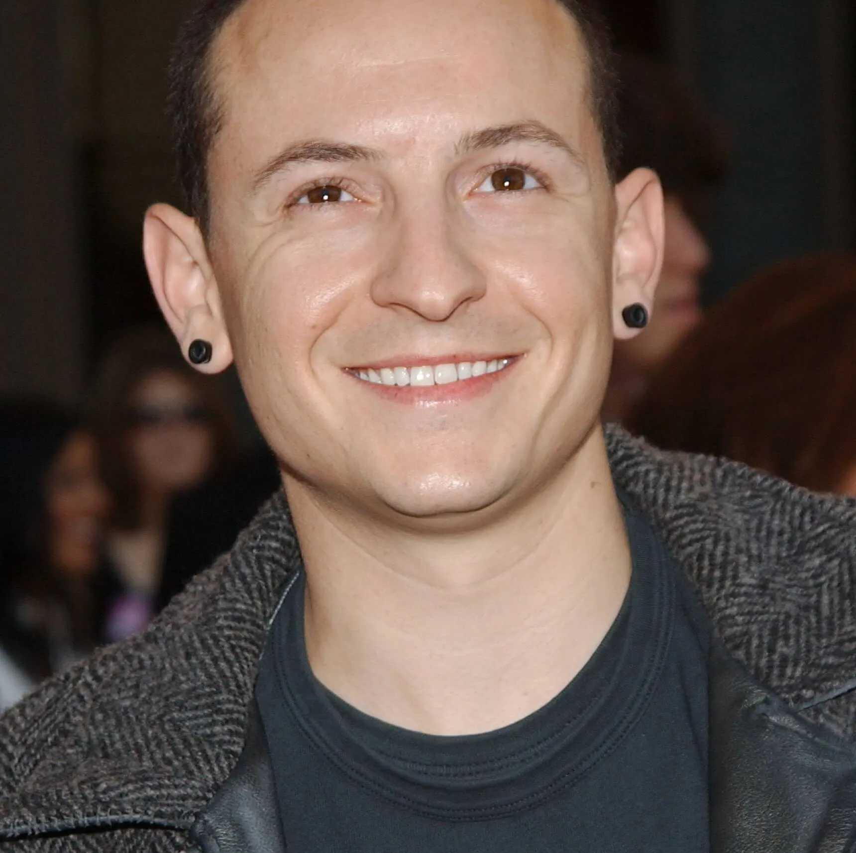 Linkin Park's Chester Bennington smiling