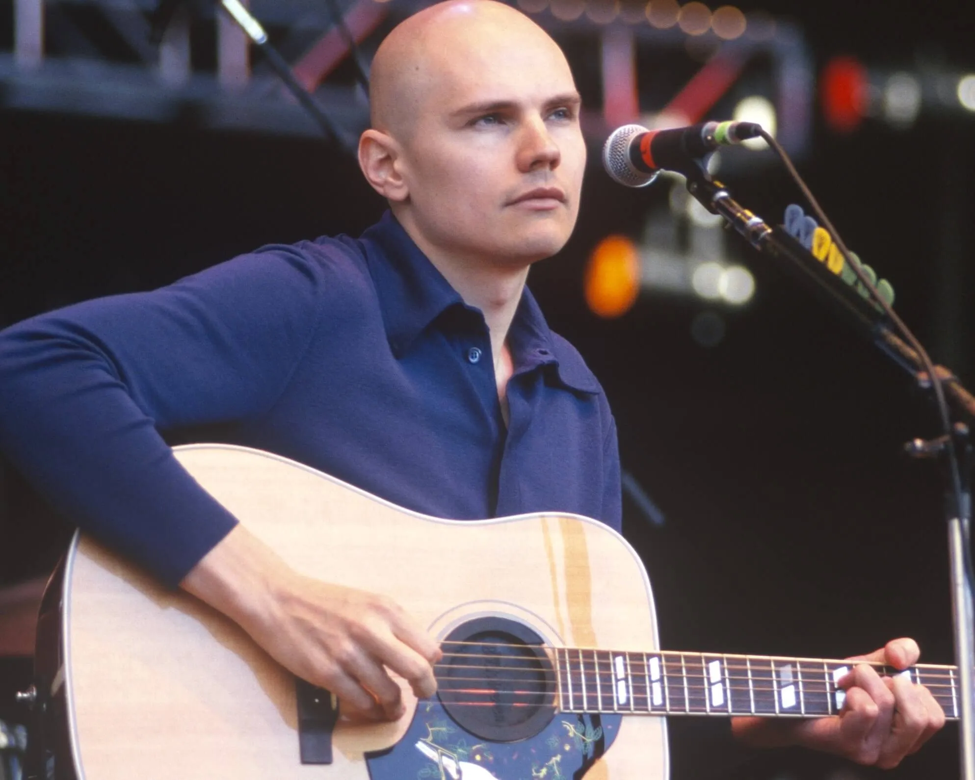 The Smashing Pumpkins' Billy Corgan with a guitar