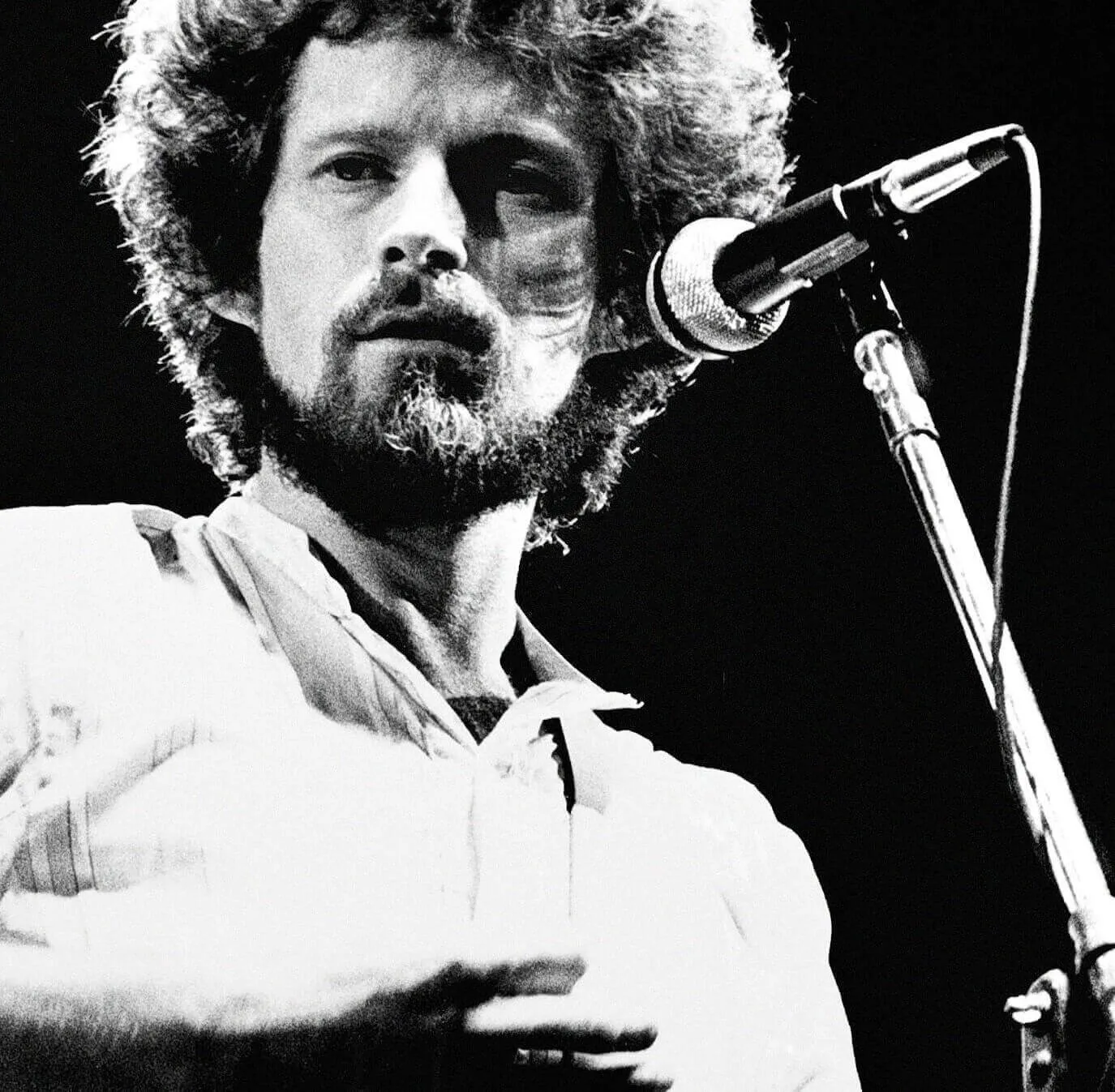 The Eagles' Don Henley with a microphone