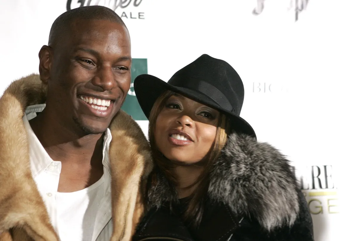 Tyrese posing alongside Taraji P. Henson at the premiere of 'Hustle and Flow'.