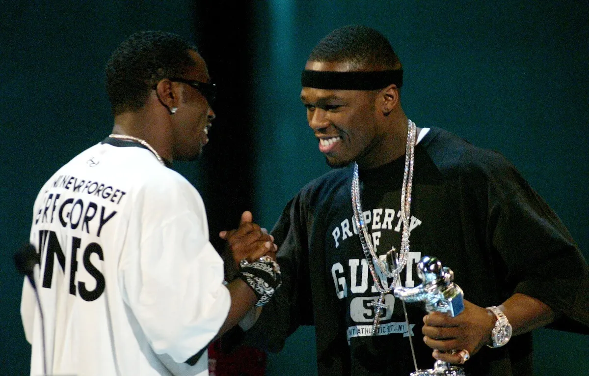 50 Cent (right) and Sean 'Diddy' Combs in 2003