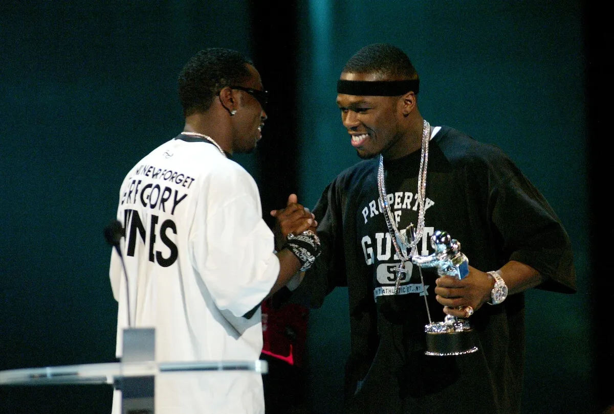 50 Cent (right) and Sean 'Diddy' Combs in 2003