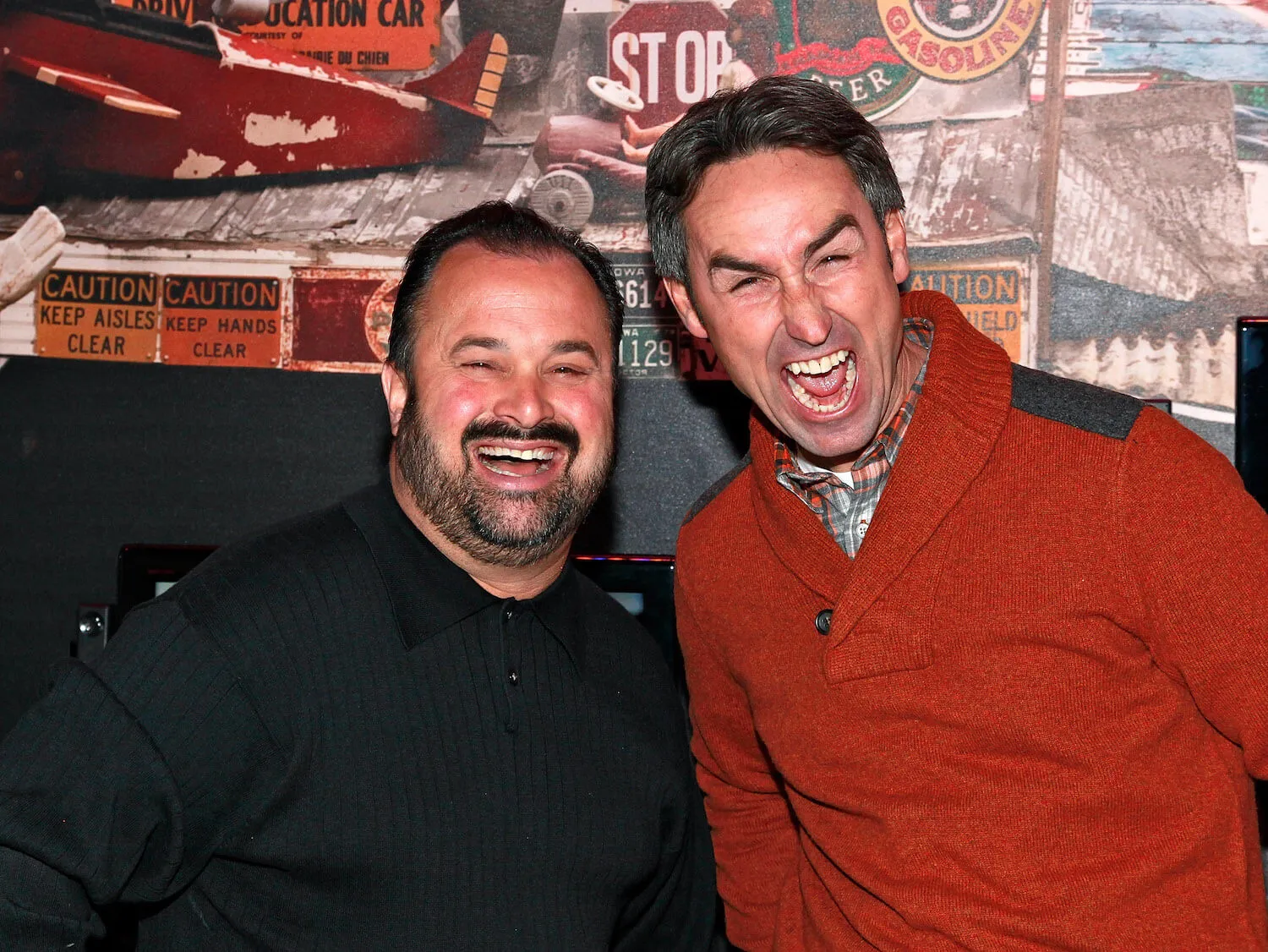 'American Pickers' stars Frank Fritz and Mike Wolfe posing with huge smiles