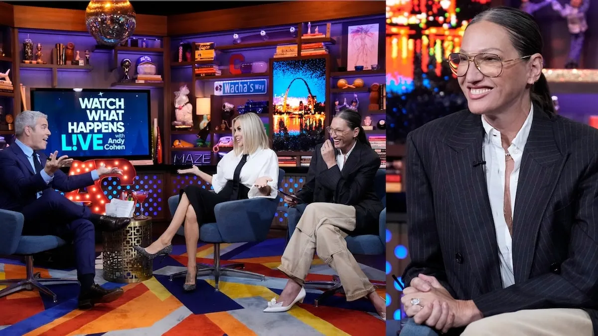 Watch What Happens Live! host Andy Cohen laughs with Jenny McCarthy and Jenna Lyons