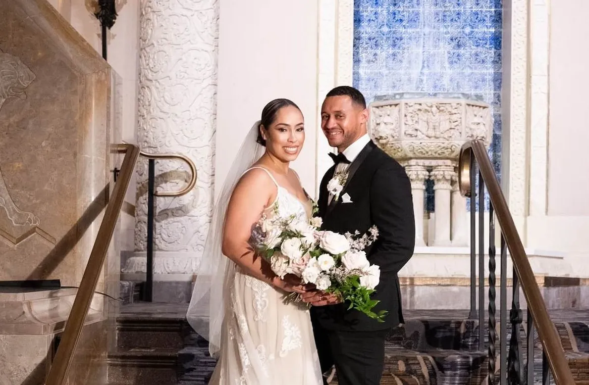 Camille and Thomas from 'Married at First Sight' Season 18 on their wedding day