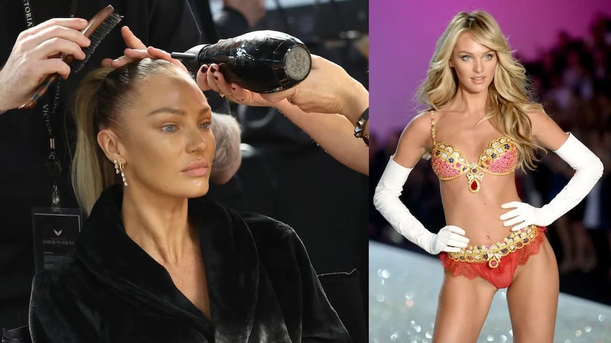 Victoria's Secret angel Candice Swanepoel prepares to return to the runway in 2024 as she gets her makeup and hair done