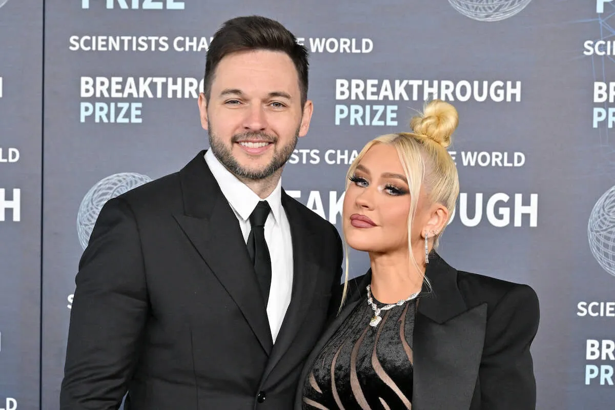 Christina Aguilera poses with her fiance Matt Rutler