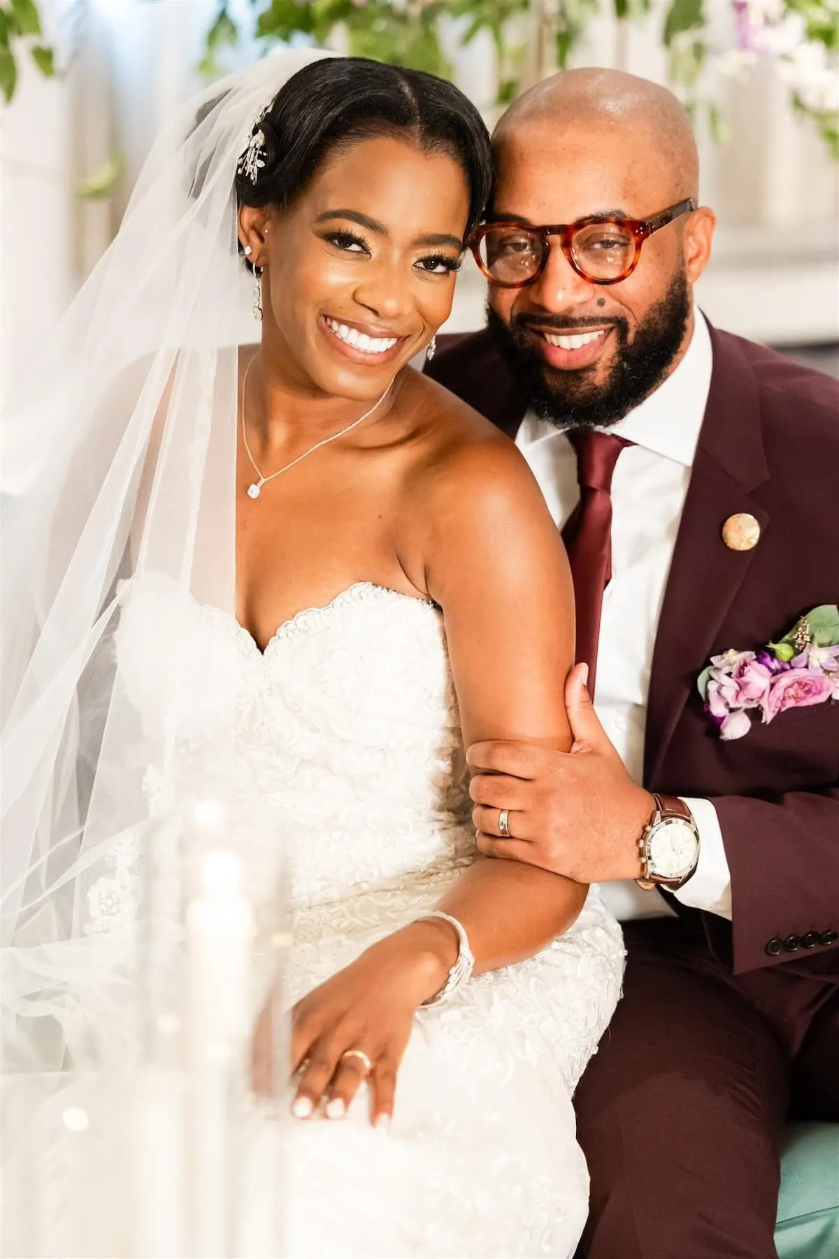 Emen and Ikechi from 'Married at First Sight' Season 18 on their wedding day