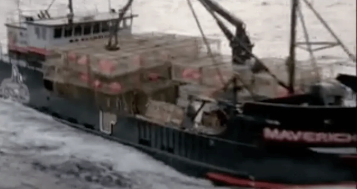 A view of the F/V Maverick at sea in 'Deadliest Catch'