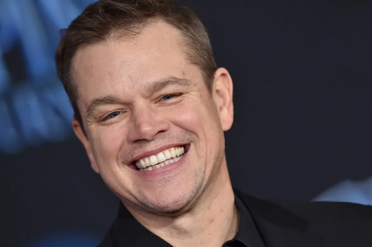 Matt Damon smiling at the premiere of 'Avengers Endgame'.