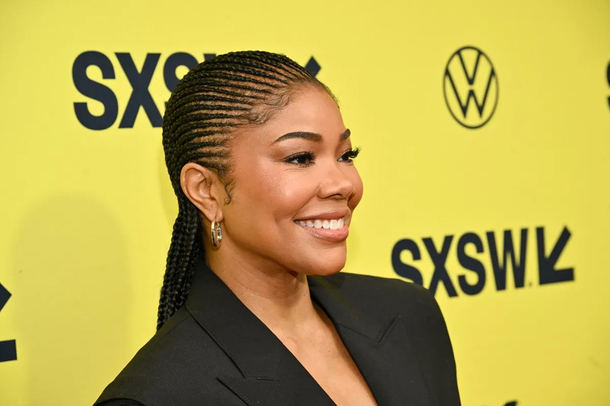 Gabrielle Union posing in a black blazer at the at the 'The Idea of You' premiere.