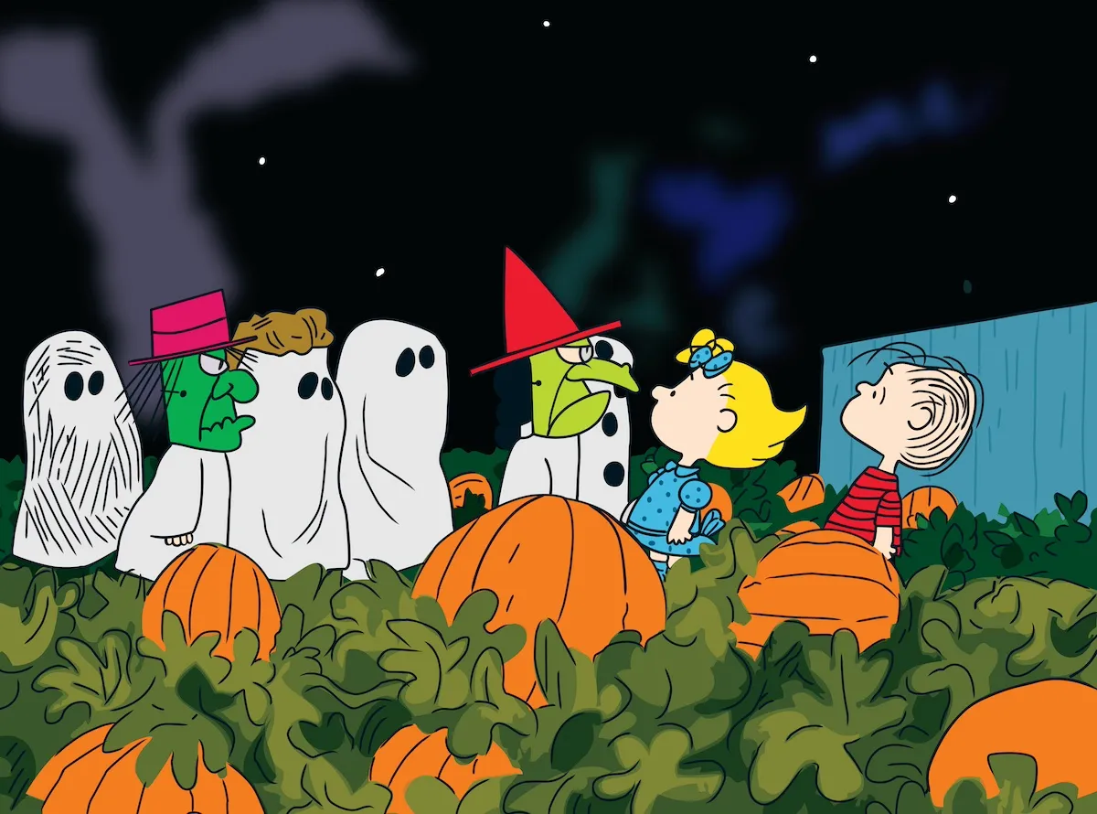 Peanuts characters in the pumpkin patch in 'It's the Great Pumpkin, Charlie Brown'