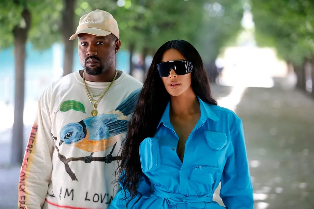 Kanye West and Kim Kardashian attend the Louis Vuitton Menswear Spring/Summer 2019 show.