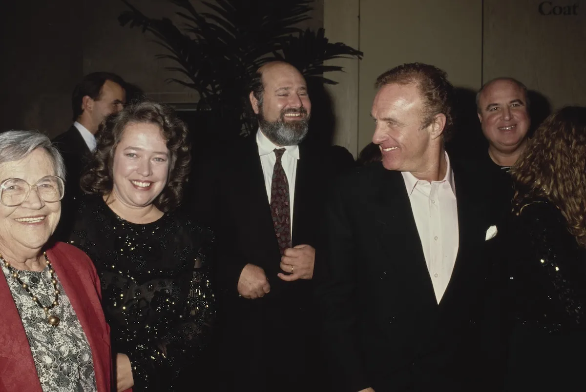 Kathy Bates and her mother at the 'Misery' premiere with Rob Reiner and James Caan