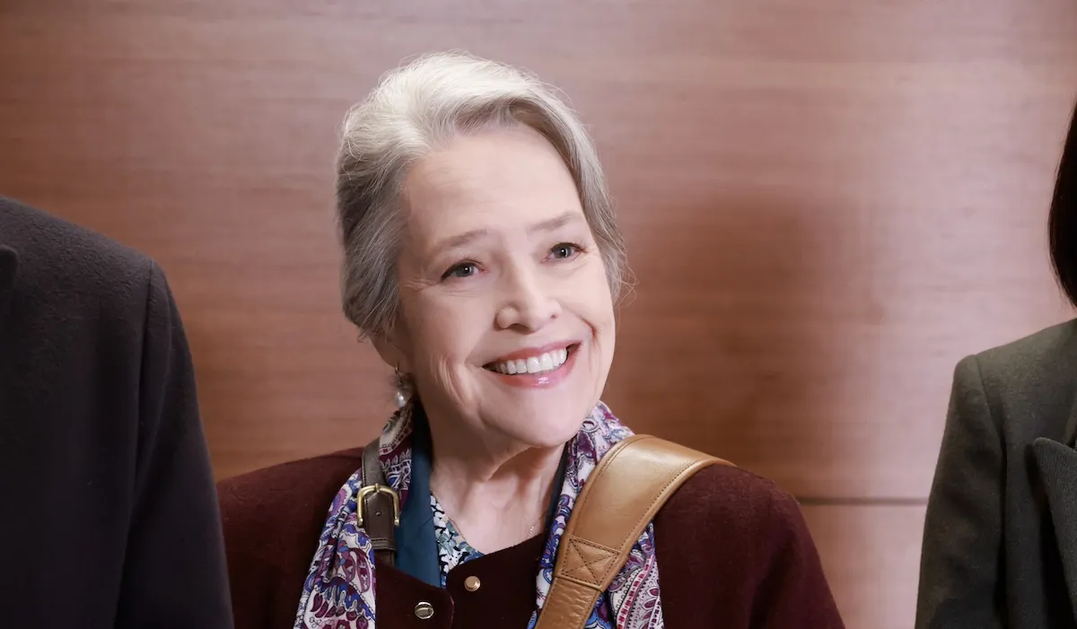 Smiling Kathy Bates as Matty Matlock