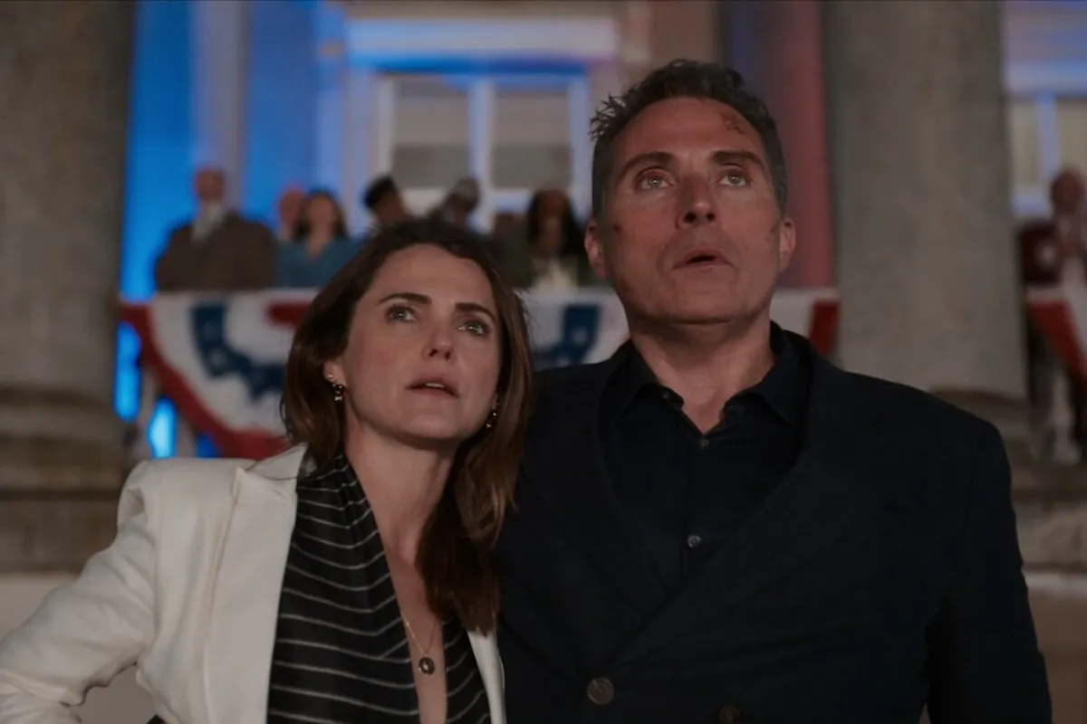 Keri Russell and Rufus Sewell in 'The Diplomat' Season 2