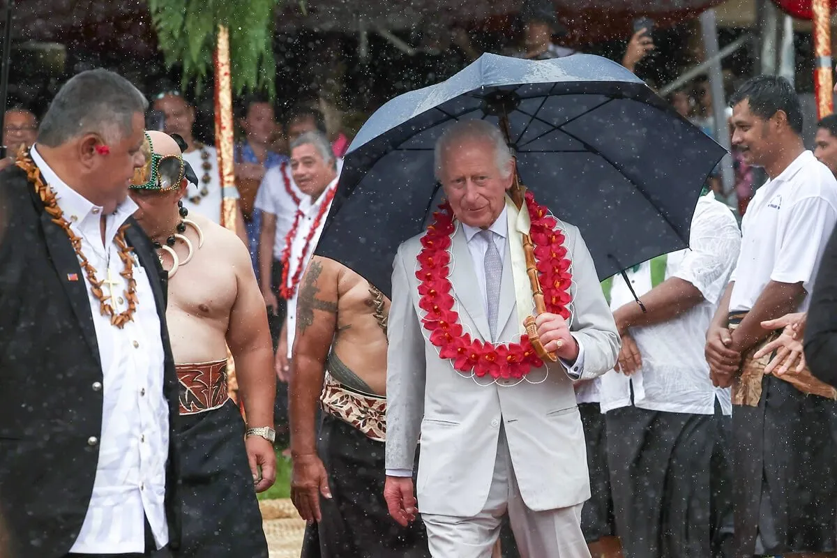 King Charles III departs after the bestowing and farewell ceremony on the final day of the royal visit to Samoa