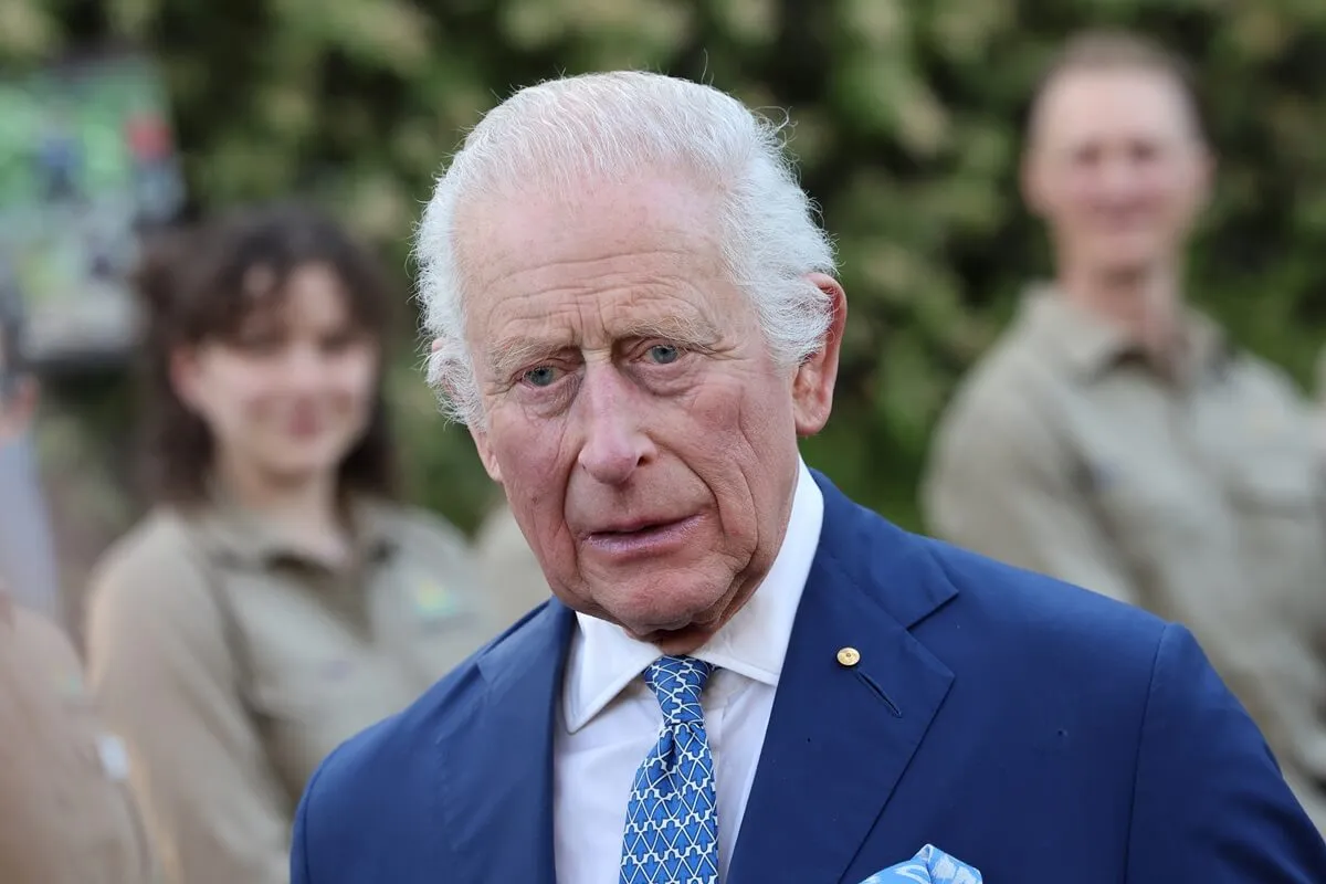 King Charles III looks on during his visit at the Australian National Botanic Gardens