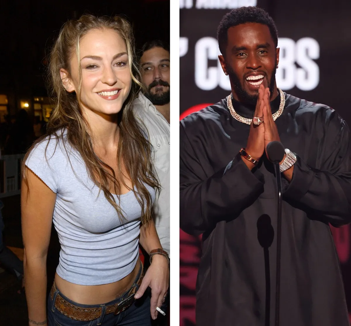 (L): Drea de Matteo during 'P. Diddy & The Bad Boy Family...The Saga Continues' CD Release Party, (R): Sean 'Diddy' Combs accepts the BET Lifetime Achievement Award